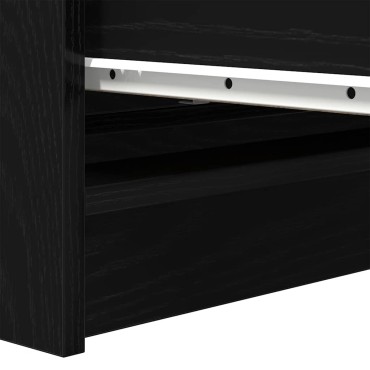 vidaXL Sideboard Μαύρη βελανιδιά 80x35x99cm Κατασκευασμένο ξύλο 1 τεμ.