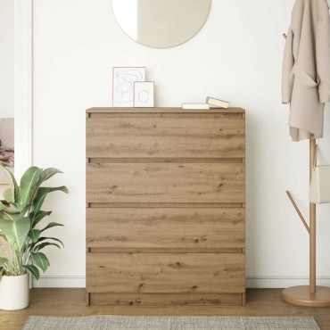 vidaXL Sideboard Artisan Oak 80x35x99cm Κατασκευασμένο ξύλο 1 τεμ.