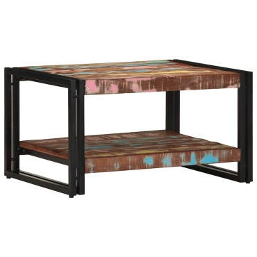 vidaXL Τραπεζάκι σαλονιού πολύχρωμο 70x50x38cm Ξύλο μασίφ αναγεννημένο 1 τεμ.