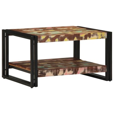 vidaXL Τραπεζάκι σαλονιού πολύχρωμο 70x50x38cm Ξύλο μασίφ αναγεννημένο 1 τεμ.