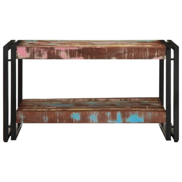 vidaXL Τραπεζάκι σαλονιού πολύχρωμο 70x50x38cm Ξύλο μασίφ αναγεννημένο 1 τεμ.