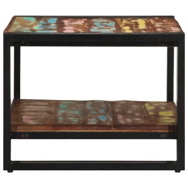 vidaXL Τραπεζάκι σαλονιού πολύχρωμο 70x50x38cm Ξύλο μασίφ αναγεννημένο 1 τεμ.