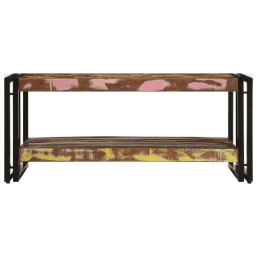 vidaXL Τραπεζάκι σαλονιού πολύχρωμο 90x50x38cm Ξύλο μασίφ αναγεννημένο 1 τεμ.