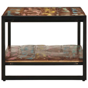 vidaXL Τραπεζάκι σαλονιού πολύχρωμο 90x50x38cm Ξύλο μασίφ αναγεννημένο 1 τεμ.