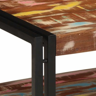 vidaXL Τραπεζάκι σαλονιού πολύχρωμο 90x50x38cm Ξύλο μασίφ αναγεννημένο 1 τεμ.