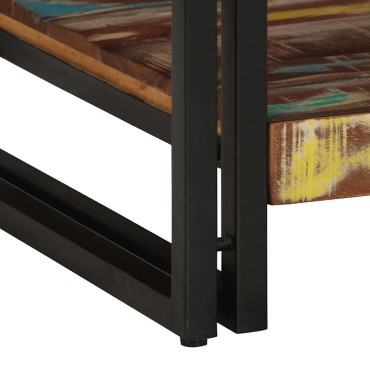 vidaXL Τραπεζάκι σαλονιού πολύχρωμο 90x50x38cm Ξύλο μασίφ αναγεννημένο 1 τεμ.