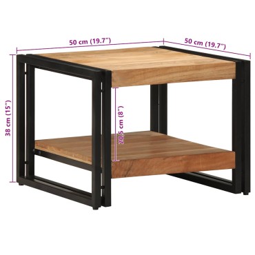 vidaXL Τραπεζάκι σαλονιού 50x50x38cm μασίφ ξύλο ακακίας 1 τεμ.