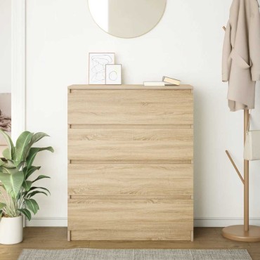 vidaXL Sideboard Sonoma Oak 80x35x99cm Κατασκευασμένο ξύλο 1 τεμ.