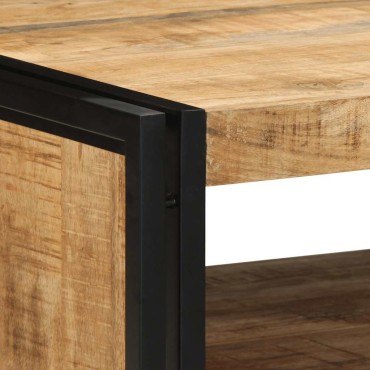 vidaXL Τραπεζάκι σαλονιού 70x50x38cm Στερεό ακατέργαστο ξύλο Mango 1 τεμ.