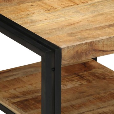 vidaXL Τραπεζάκι σαλονιού 50x50x38cm Στερεό ακατέργαστο ξύλο Mango 1 τεμ.