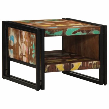 vidaXL Τραπεζάκι σαλονιού πολύχρωμο 50x50x38cm Ξύλο μασίφ αναγεννημένο 1 τεμ.