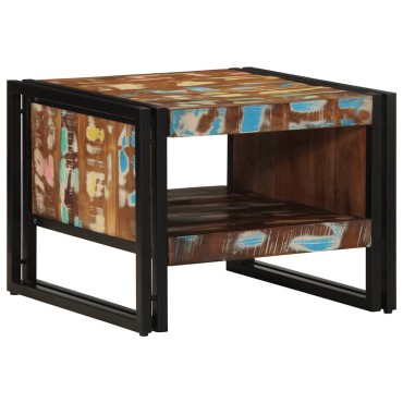 vidaXL Τραπεζάκι σαλονιού πολύχρωμο 50x50x38cm Ξύλο μασίφ αναγεννημένο 1 τεμ.