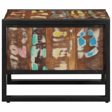 vidaXL Τραπεζάκι σαλονιού πολύχρωμο 50x50x38cm Ξύλο μασίφ αναγεννημένο 1 τεμ.