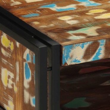 vidaXL Τραπεζάκι σαλονιού πολύχρωμο 50x50x38cm Ξύλο μασίφ αναγεννημένο 1 τεμ.