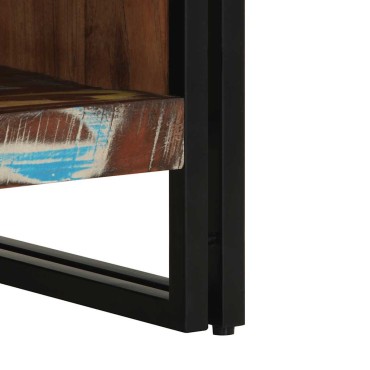 vidaXL Τραπεζάκι σαλονιού πολύχρωμο 50x50x38cm Ξύλο μασίφ αναγεννημένο 1 τεμ.