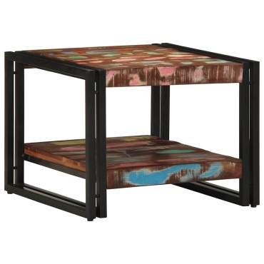 vidaXL Τραπεζάκι σαλονιού πολύχρωμο 50x50x38cm Ξύλο μασίφ αναγεννημένο 1 τεμ.