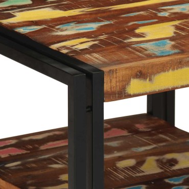 vidaXL Τραπεζάκι σαλονιού πολύχρωμο 50x50x38cm Ξύλο μασίφ αναγεννημένο 1 τεμ.