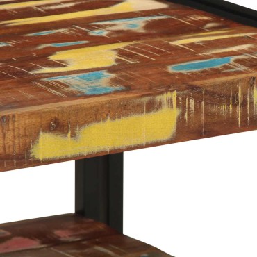 vidaXL Τραπεζάκι σαλονιού πολύχρωμο 50x50x38cm Ξύλο μασίφ αναγεννημένο 1 τεμ.