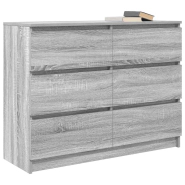 vidaXL Sideboard Γκρι Sonoma 100x35x76cm Ξύλινο μηχανουργικό ξύλο 1 τεμ.