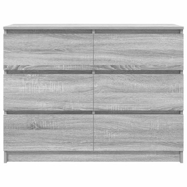vidaXL Sideboard Γκρι Sonoma 100x35x76cm Ξύλινο μηχανουργικό ξύλο 1 τεμ.