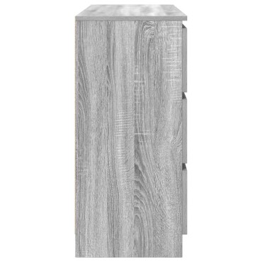 vidaXL Sideboard Γκρι Sonoma 100x35x76cm Ξύλινο μηχανουργικό ξύλο 1 τεμ.