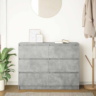 vidaXL Sideboard Μπετόν Γκρι 100x35x76cm Κατασκευασμένο ξύλο 1 τεμ.