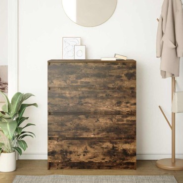 vidaXL Sideboard Καπνιστή δρυς 80x35x99cm Κατασκευασμένο ξύλο 1 τεμ.