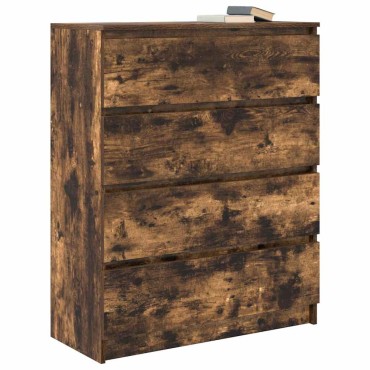 vidaXL Sideboard Καπνιστή δρυς 80x35x99cm Κατασκευασμένο ξύλο 1 τεμ.