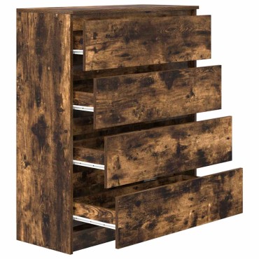 vidaXL Sideboard Καπνιστή δρυς 80x35x99cm Κατασκευασμένο ξύλο 1 τεμ.