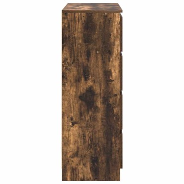 vidaXL Sideboard Καπνιστή δρυς 80x35x99cm Κατασκευασμένο ξύλο 1 τεμ.