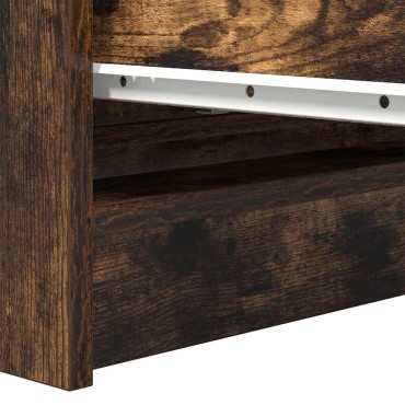 vidaXL Sideboard Καπνιστή δρυς 80x35x99cm Κατασκευασμένο ξύλο 1 τεμ.