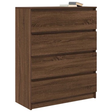 vidaXL Sideboard καφέ δρυς 80x35x99cm Ξύλινο μηχανουργικό ξύλο 1 τεμ.