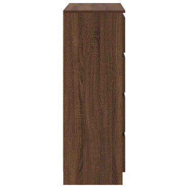vidaXL Sideboard καφέ δρυς 80x35x99cm Ξύλινο μηχανουργικό ξύλο 1 τεμ.