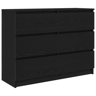 vidaXL Sideboard Μαύρη βελανιδιά 100x35x76cm Κατασκευασμένο ξύλο 1 τεμ.