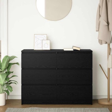 vidaXL Sideboard Μαύρη βελανιδιά 100x35x76cm Κατασκευασμένο ξύλο 1 τεμ.