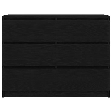 vidaXL Sideboard Μαύρη βελανιδιά 100x35x76cm Κατασκευασμένο ξύλο 1 τεμ.