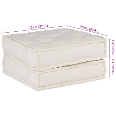 vidaXL Modular Pouffe Cream 70x70x36 ύφασμα 70x70x36 cm