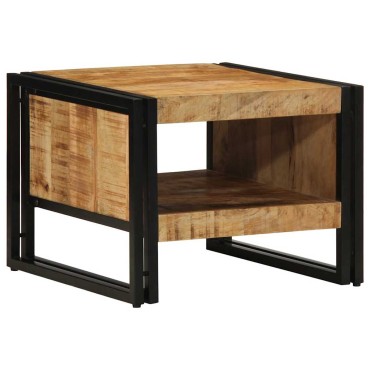 vidaXL Τραπεζάκι σαλονιού 50x50x38cm Στερεό ακατέργαστο ξύλο Mango 1 τεμ.