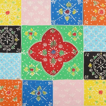 vidaXL Κομοδίνο 2 τεμ. Πολύχρωμο 40x35x45cm Στερεό ξύλο Mango