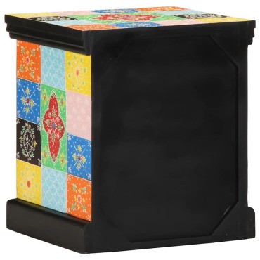vidaXL Κομοδίνο 2 τεμ. Πολύχρωμο 40x35x45cm Στερεό ξύλο Mango