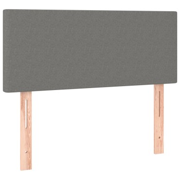 vidaXL Κρεβάτι Boxspring με Στρώμα Σκούρο Γκρι 90x200 εκ. Υφασμάτινο