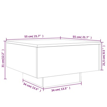 vidaXL Τραπεζάκι Σαλονιού Γκρι Σκυροδ. 55x55x31cm Επεξεργ. Ξύλο 1 τεμ.