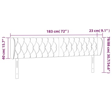vidaXL Κεφαλάρι με Πτερύγια Σκούρο Γκρι 183x23x78/88cm Υφασμάτινο 1 τεμ.