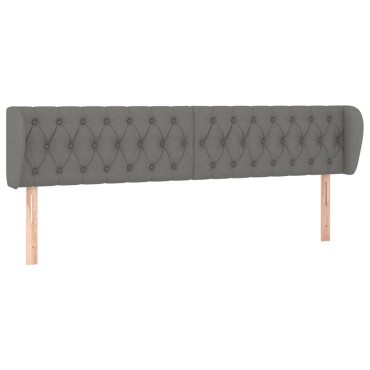 vidaXL Κεφαλάρι με Πτερύγια Σκούρο Γκρι 203x23x78/88cm Υφασμάτινο 1 τεμ.