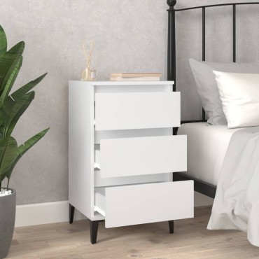 vidaXL Κομοδίνο Λευκό 40x35x70cm από Επεξεργασμένο Ξύλο 1 τεμ.