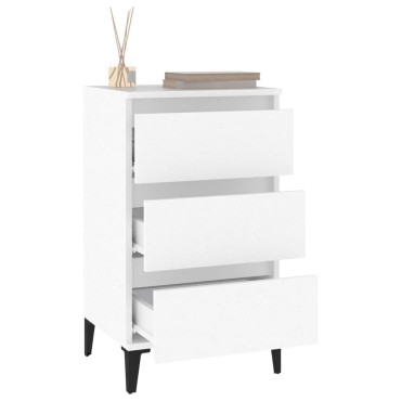vidaXL Κομοδίνο Λευκό 40x35x70cm από Επεξεργασμένο Ξύλο 1 τεμ.