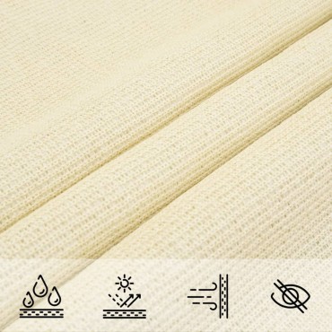 vidaXL Πανί Σκίασης Τριγωνικό Κρεμ 3,6 x 3,6 x 3,6 μ. από HDPE