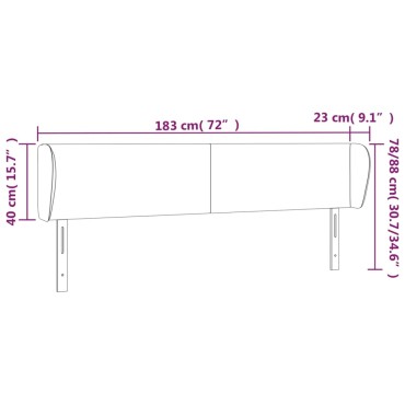 vidaXL Κεφαλάρι με Πτερύγια Σκούρο Γκρι 183x23x78/88cm Υφασμάτινο 1 τεμ.