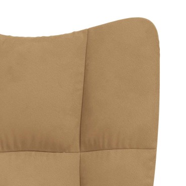 vidaXL Πολυθρόνα Relax Καφέ Βελούδινη 61,5x69x(94,5-102)cm 1 τεμ.