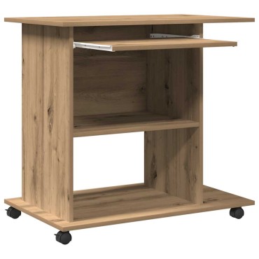 vidaXL Γραφείο Υπολογιστή Τεχνίτης Δρυς 80x50x75cm από Μοριοσανίδα 1 τεμ.